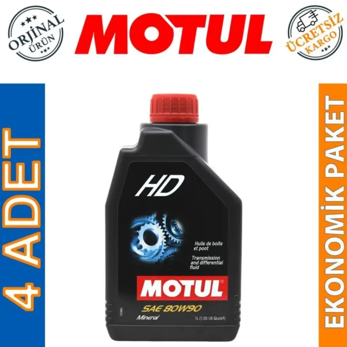 Motul HD SAE 80W90 1 Lt Manuel Şanzıman Yağı (4 Adet) - Görsel 1