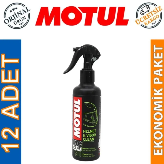 Motul M1 Kask ve Vizör Temizleme Sprey 250 Ml (12 Adet) - Görsel 1