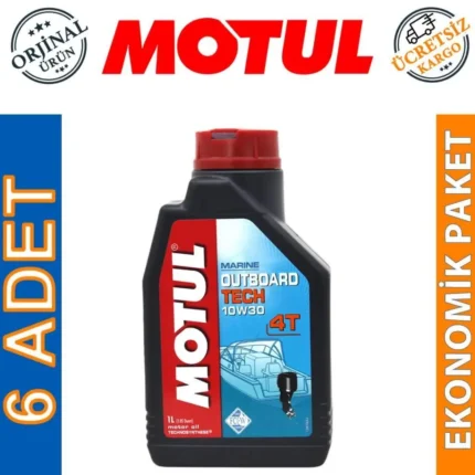 Motul Marine Outboard Tech 4T 10W30 1 Lt Tekne Motor Yağı (6 Adet)