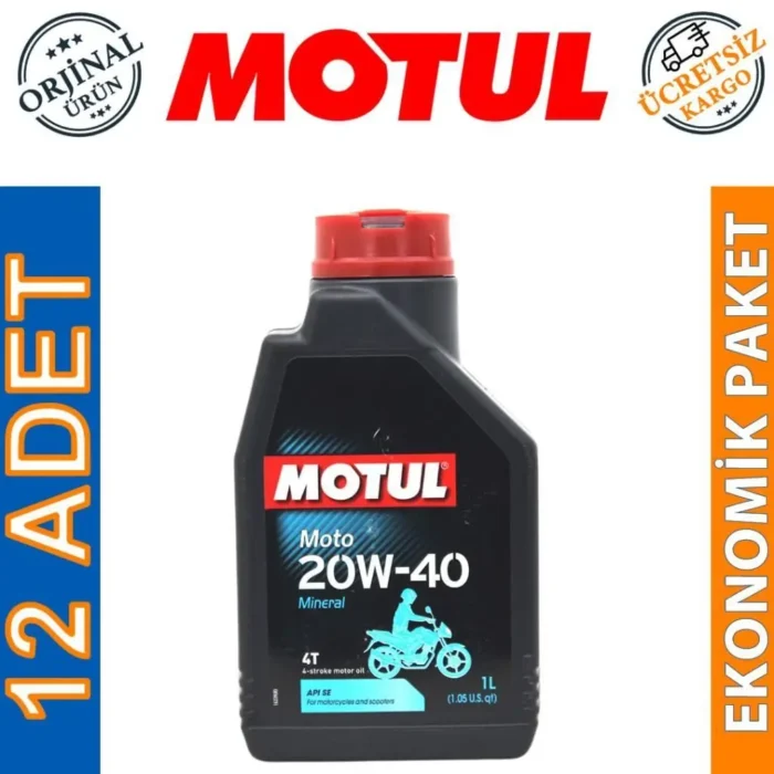 image_1080-2093 Motul Moto 4T 20W40 1 Lt Mineral Motosiklet Yağı (12 Adet) - Görsel 1