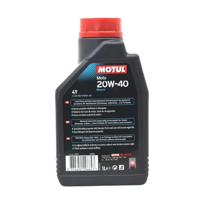 Motul Moto 4T 20W40 1 Lt Mineral Motosiklet Yağı (12 Adet) - Görsel 4