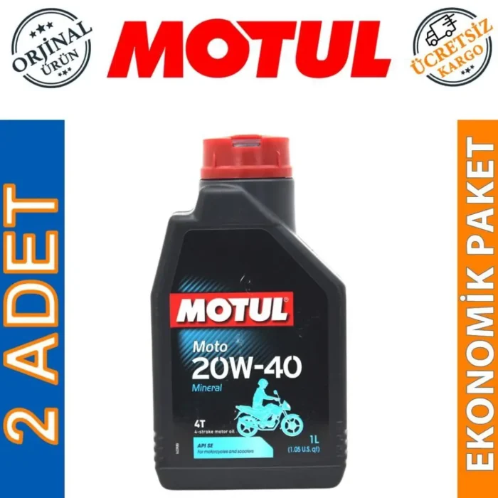 Motul Moto 4T 20W40 1 Lt Mineral Motosiklet Yağı (2 Adet) - Görsel 1