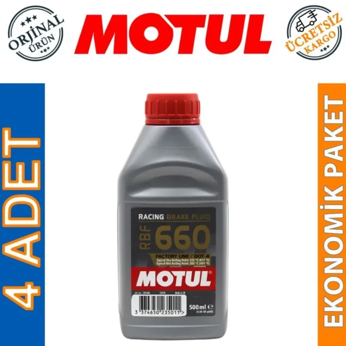 Motul RBF 660 FL Dot 4 500 Ml Sentetik Fren Hidrolik Yağı (4 Adet) - Görsel 1