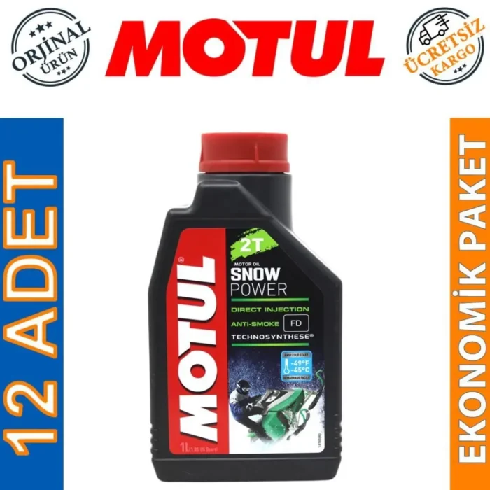 image_1080-2383 Motul SnowPower 2T 1 Lt 2 Zamanlı Kar Motosiklet Yağı (12 Adet) - Görsel 1
