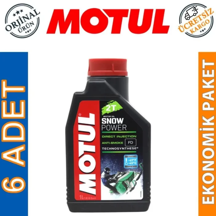 image_1080-2395 Motul SnowPower 2T 1 Lt 2 Zamanlı Kar Motosiklet Yağı (6 Adet) - Görsel 1