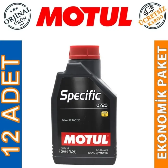 Motul Specific 0720 5W30 1 Lt Tam Sentetik Motor Yağı (12 Adet) - Görsel 1