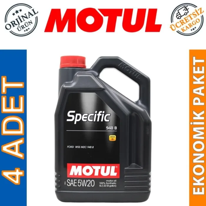 image_1080-2440 Motul Specific 948 B 5W20 5 Lt Tam Sentetik Motor Yağı (4 Adet) - Görsel 1