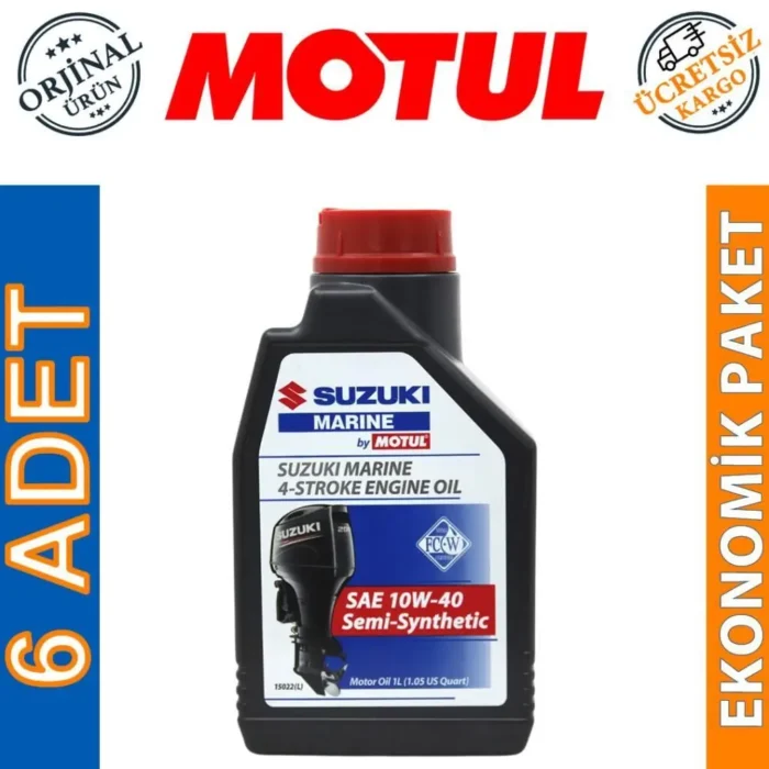 Motul Suzuki Marine 4T SAE 10W40 1 Lt Tekne Motor Yağı (6 Adet) - Görsel 1