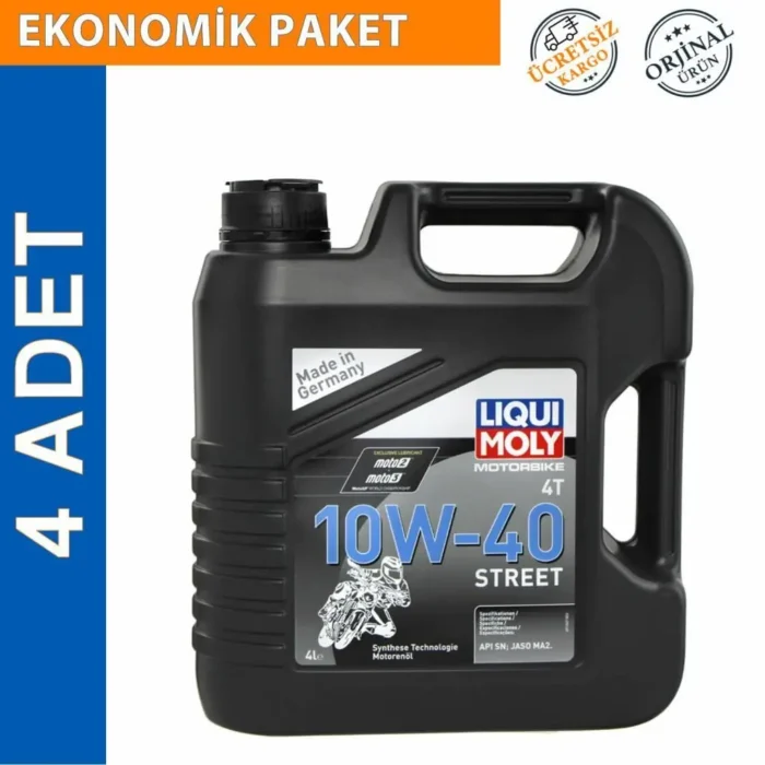 Liqui Moly 10W-40 4T Street 4 Lt Motosiklet Motor Yağı (4 Adet) (1243) - Görsel 1