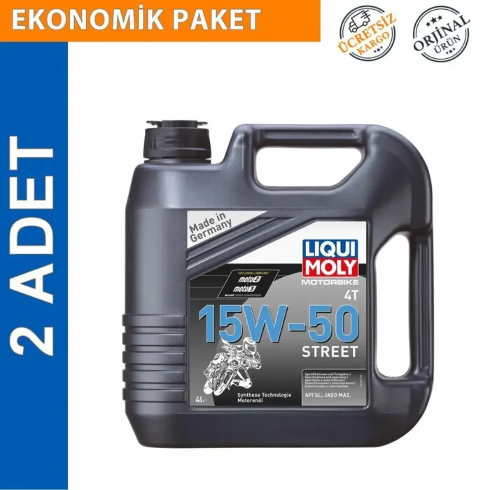 Liqui Moly 15W-50 4T Street 4 Lt Motosiklet Motor Yağı (2 Adet) (1689) - Görsel 1