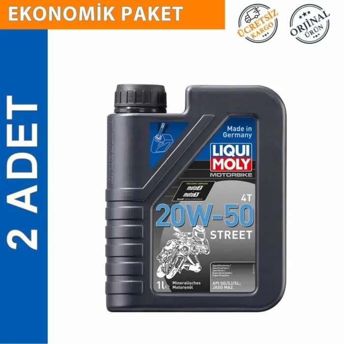Liqui Moly 20W-50 4T Basic Street 1 Lt Motosiklet Yağı (2 Adet) (1500) - Görsel 1