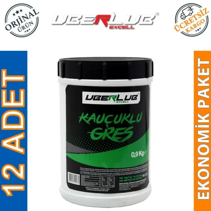 Uberlub Excell Kauçuklu Gres 0.9 Kg Kalsiyum Sabunlu Gres (12 Adet) - Görsel 1