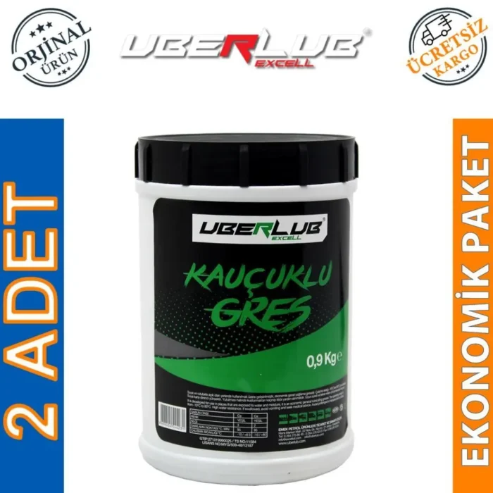Uberlub Excell Kauçuklu Gres 0.9 Kg Kalsiyum Sabunlu Gres (2 Adet) - Görsel 1