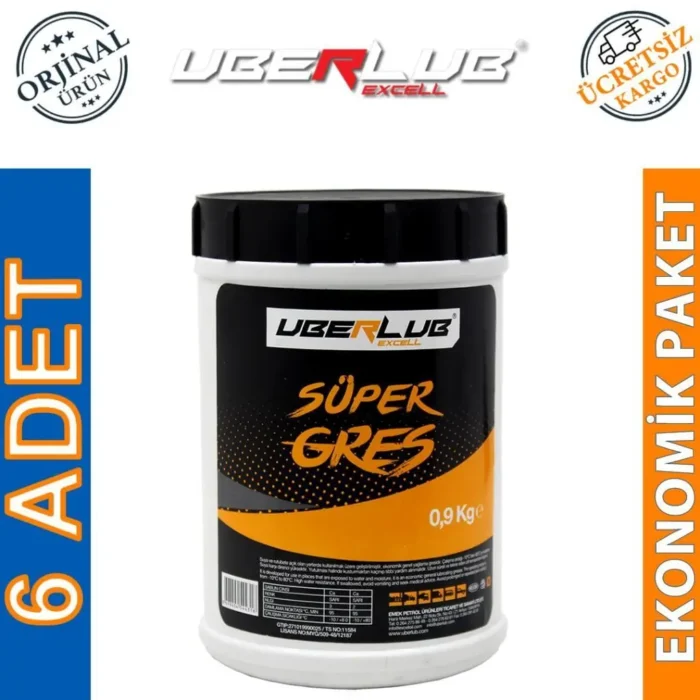 Uberlub Excell Süper Gres 0,9 Kg Rulman Gresi (6 Adet) - Görsel 1