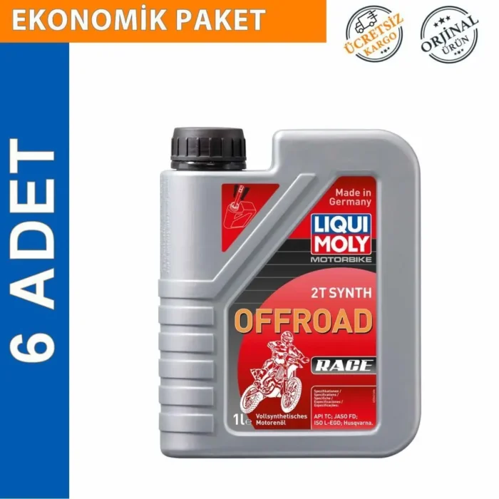 Liqui Moly 2T OffRoad Race 1 Lt Tam Sentetik Motor Yağı (6 Adet) (3063) - Görsel 1