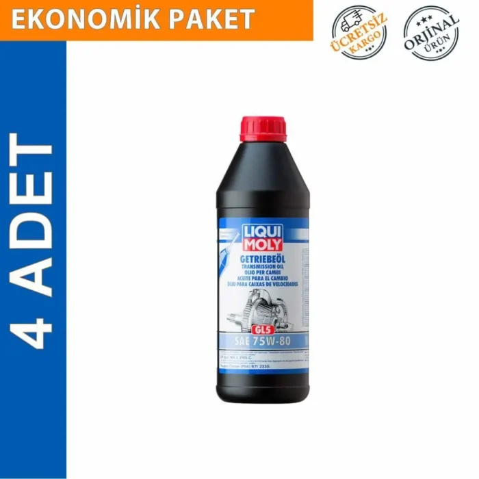 Liqui Moly GL5 SAE 75W-80 Sentetik Şanzıman Yağı 1 Lt (4 Adet) (3658) - Görsel 1