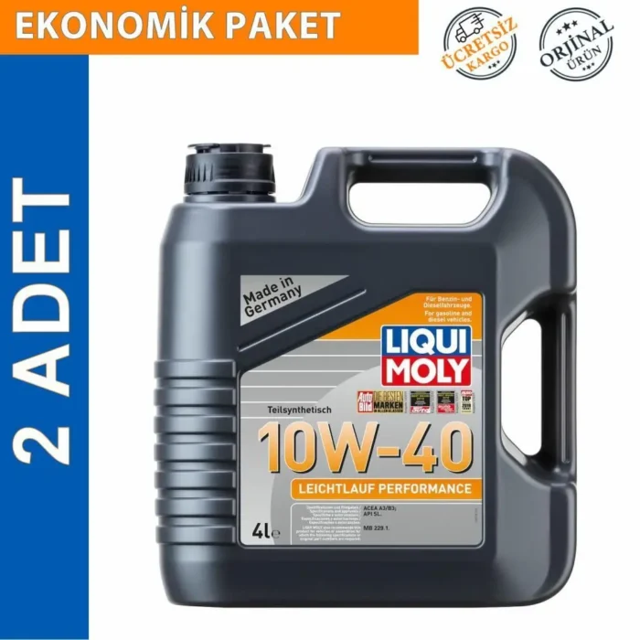 image_1080-419 Liqui Moly Leichtlauf Performance 10W-40 Motor Yağı 4 Lt (2 Adet) (8998) - Görsel 1