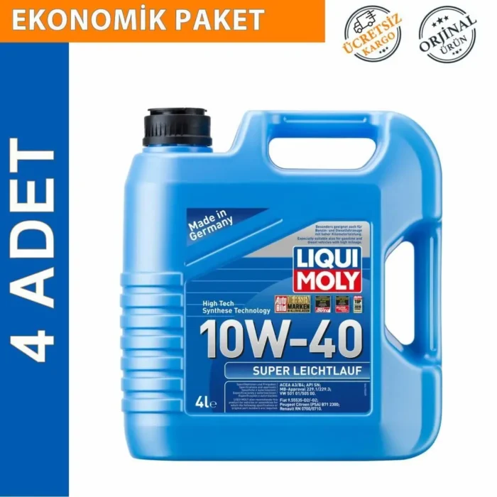 image_1080-506 Liqui Moly Super Leichtlauf 10W-40 Motor Yağı 4 Lt (4 Adet) (9504) - Görsel 1