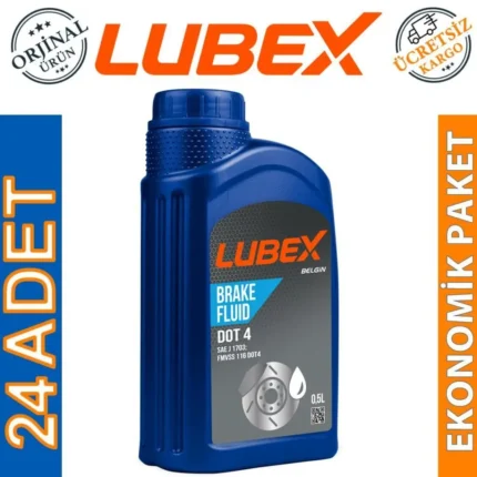 Lubex Brake Fluid DOT 4 Fren Hidrolik Yağı 500 Ml (24 Adet)