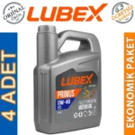 Lubex Primus EC 0W40 4 Lt Tam Sentetik Motor Yağı (4 Adet)
