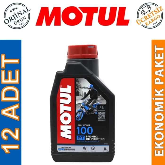 image_1080-744 Motul 100 2T 1 Lt 2 Zamanlı Motosiklet Yağı (12 Adet) - Görsel 1