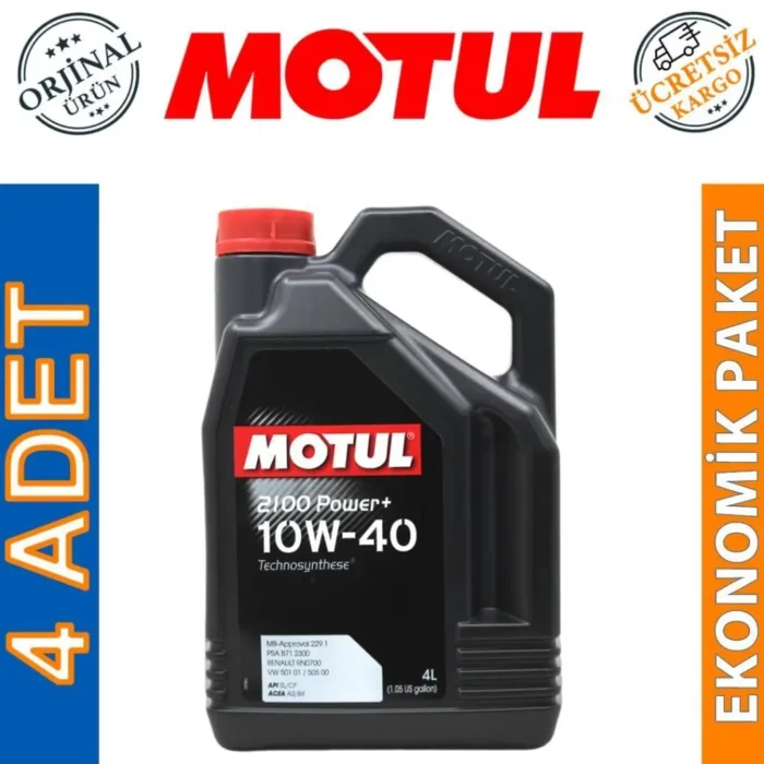 image_1080-775 Motul 2100 Power+ 10W40 Motor Yağı 4 Lt (4 Adet) - Görsel 1