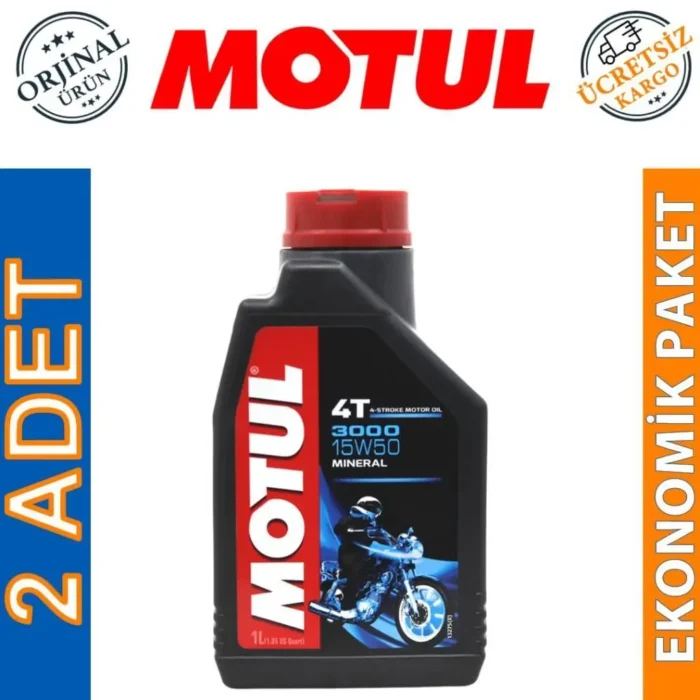 Motul 3000 15W50 4T 1 Lt Motosiklet Yağı (2 Adet) - Görsel 1