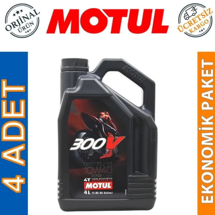 image_1080-893 Motul 300V FL 10W40 4T 4 Lt Motosiklet Yağı (4 Adet) - Görsel 1