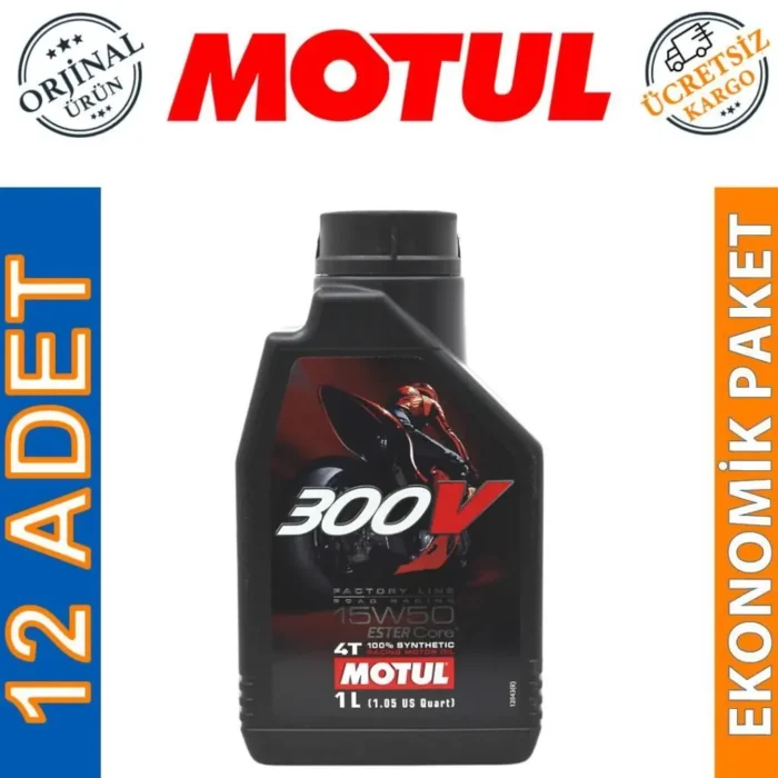 image_1080-900 Motul 300V FL 15W50 4T 1 Lt Motosiklet Yağı (12 Adet) - Görsel 1