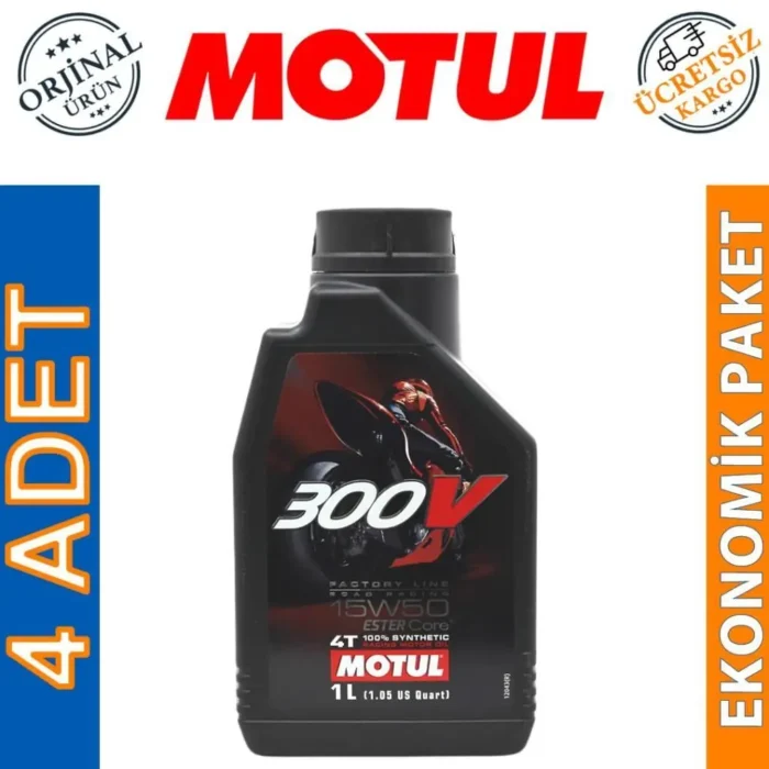 image_1080-908 Motul 300V FL 15W50 4T 1 Lt Motosiklet Yağı (4 Adet) - Görsel 1