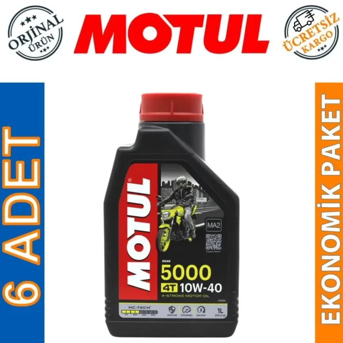 Motul 5000 10W40 4T 1 Lt Motosiklet Yağı (6 Adet) - Görsel 1