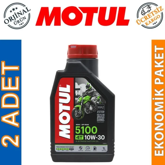 Motul 5100 10W30 4T 1 Lt Motosiklet Yağı (2 Adet) - Görsel 1