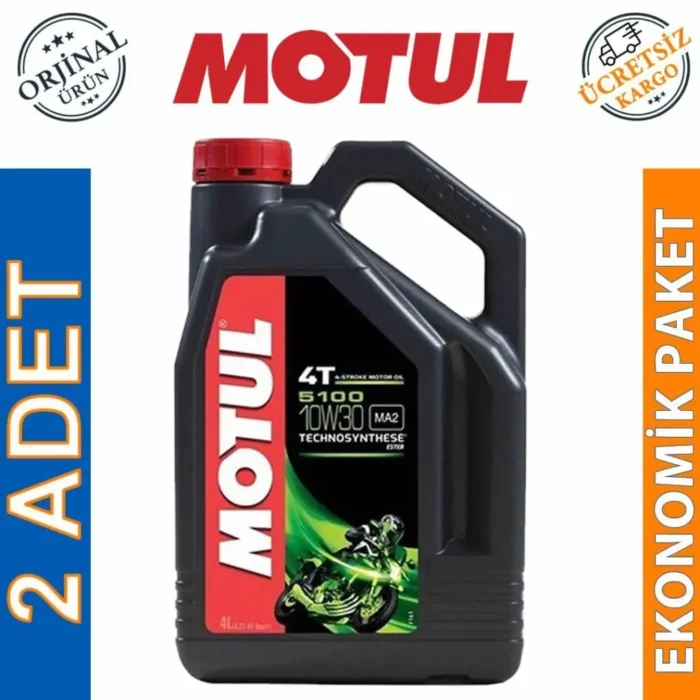Motul 5100 10W30 4T 4 Lt Motosiklet Yağı (2 Adet) - Görsel 1