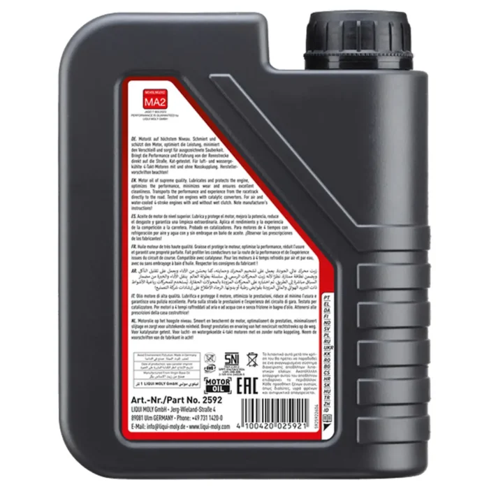 Liqui Moly Street Race 4T Synth 5W40 Tam Sentetik Motosiklet Yağı 1 Litre - Görsel 2