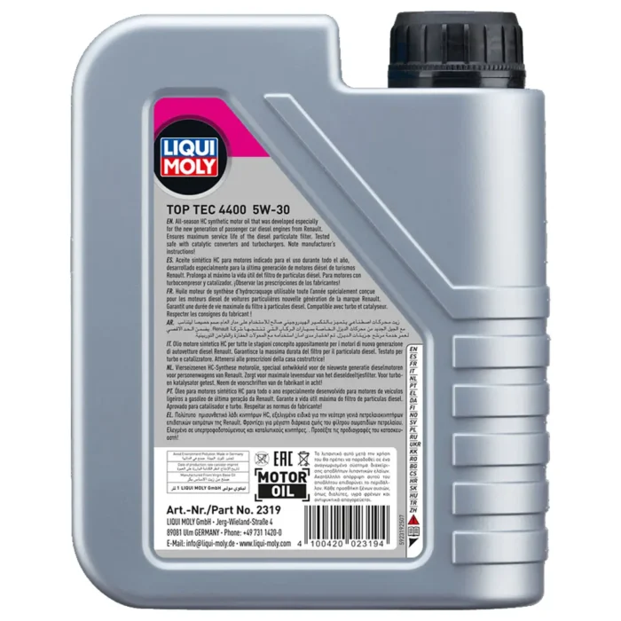 Liqui Moly Top Tec 4400 5W30 1 Lt Tam Sentetik Motor Yağı (2319) - Görsel 2