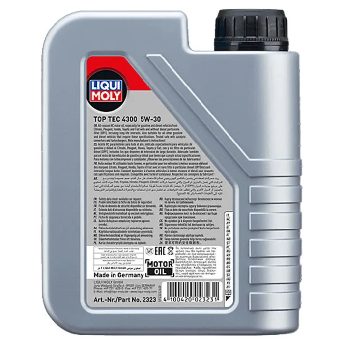 Liqui Moly Top Tec 4300 5W30 1 Lt Tam Sentetik Motor Yağı (2323) - Görsel 2