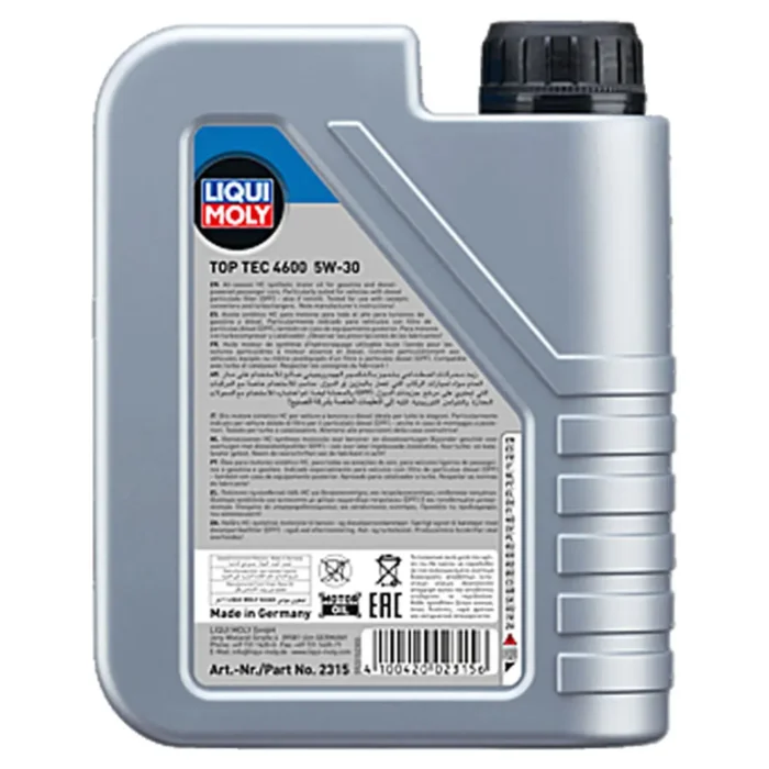 Liqui Moly Top Tec 4600 5W30 1 Lt Tam Sentetik Motor Yağı (2315) - Görsel 2
