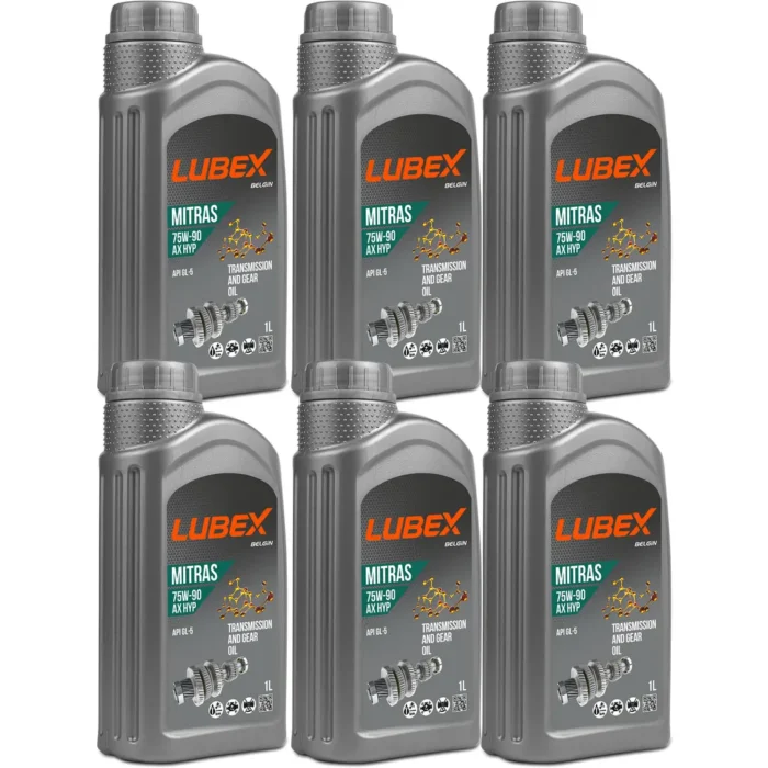 Lubex Mitras AX HYP 75W90 1 Lt Şanzıman ve Diferansiyel Yağı (6 Adet) - Görsel 1