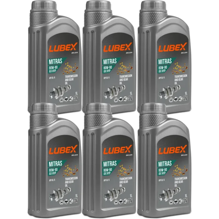 lubex-mitras-ax-hyp-80w90-1lt-6-adet Lubex Mitras AX HYP 80W90 1 Lt Şanzıman ve Diferansiyel Yağı (6 Adet) - Görsel 1
