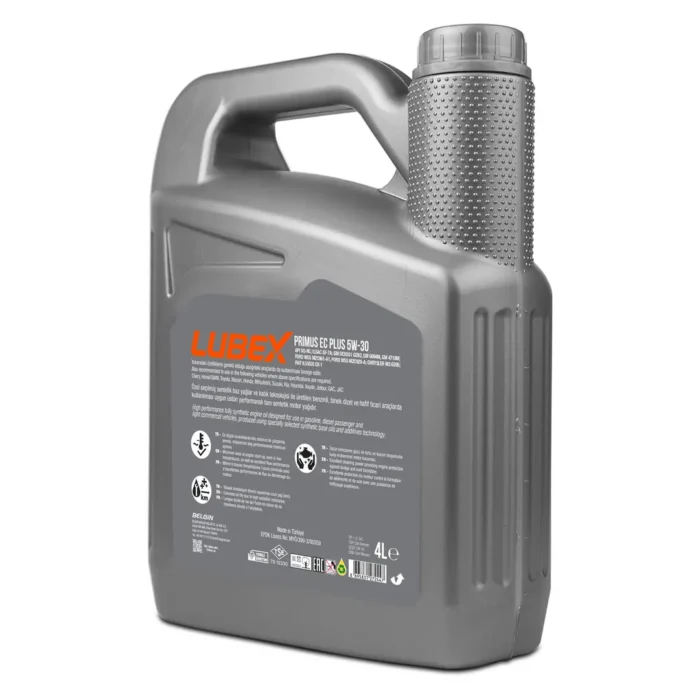 Lubex Primus EC Plus 5W30 4 Lt Tam Sentetik Motor Yağı - Görsel 2