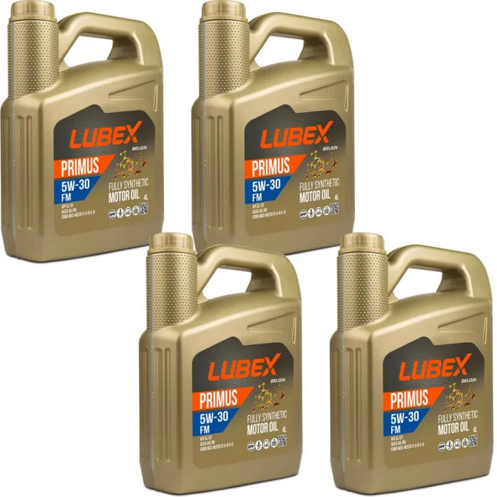 lubex-primus-fm-5w30-4lt-4-adet-1 Lubex Primus FM 5W30 5 Lt Tam Sentetik Motor Yağı (4 Adet) - Görsel 1