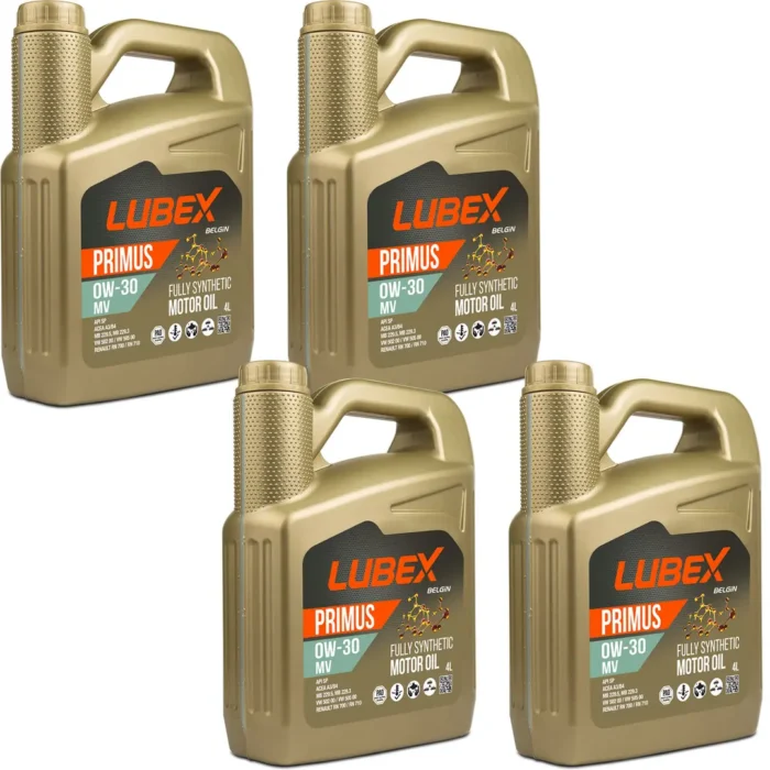 lubex-primus-mv-0w30-4lt-4-adet Lubex Primus MV 0W30 4 Lt Tam Sentetik Motor Yağı (4 Adet) - Görsel 1