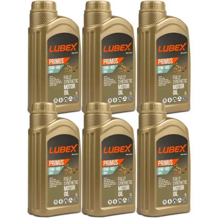 lubex-primus-mv-0w40-1lt-6-adet Lubex Primus MV 0W40 1 Lt Tam Sentetik Motor Yağı (6 Adet) - Görsel 1