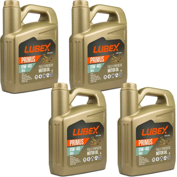 lubex-primus-mv-0w40-4lt-4-adet Lubex Primus MV 0W40 4 Lt Tam Sentetik Motor Yağı (4 Adet) - Görsel 1