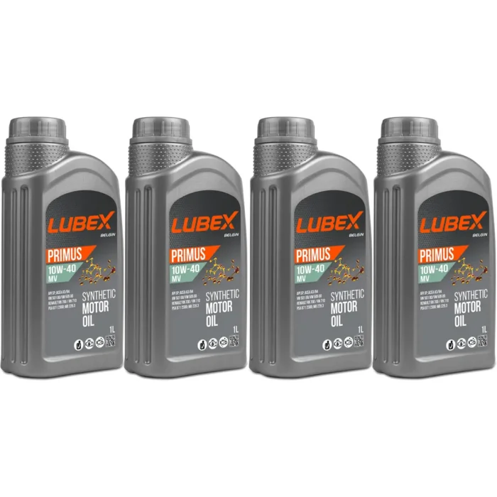 lubex-primus-mv-10w40-1lt-4-adet Lubex Primus MV 10W40 1 Lt Sentetik Motor Yağı (4 Adet) - Görsel 1