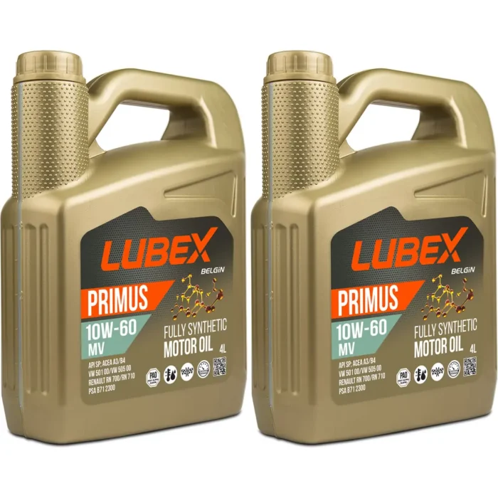 Lubex Primus MV 10W60 4 Lt Tam Sentetik Motor Yağı (2 Adet) - Görsel 1
