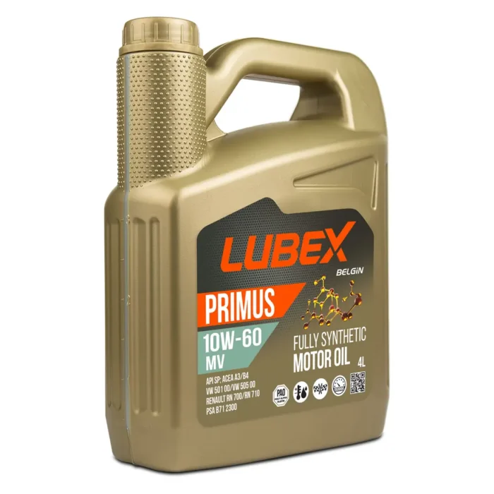lubex-primus-mv-10w60-4lt Lubex Primus MV 10W60 4 Lt Tam Sentetik Motor Yağı - Görsel 1