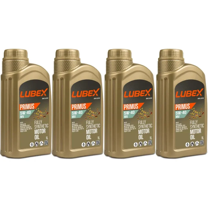 lubex-primus-mv-5w40-1lt-4-adet Lubex Primus MV 5W40 1 Lt Tam Sentetik Motor Yağı (4 Adet) - Görsel 1