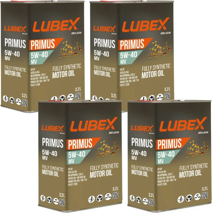 lubex-primus-mv-5w40-32lt-4-adet Lubex Primus MV 5W40 3.2 Lt Tam Sentetik Motor Yağı (4 Adet) - Görsel 1