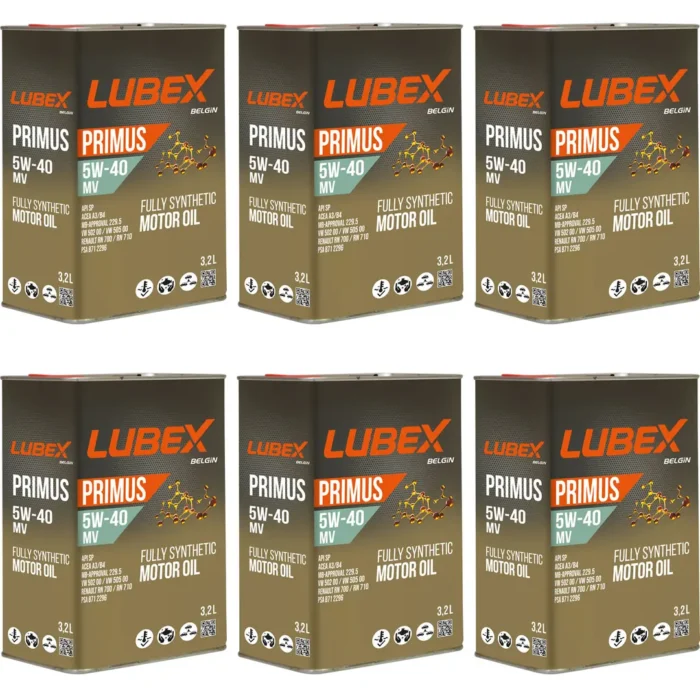 Lubex Primus MV 5W40 3.2 Lt Tam Sentetik Motor Yağı (6 Adet) - Görsel 1